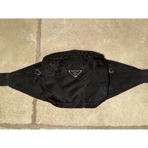 Prada Black Nylon Fanny Pack.Adjustable Strap. Multiple Pockets. Good Condition.
